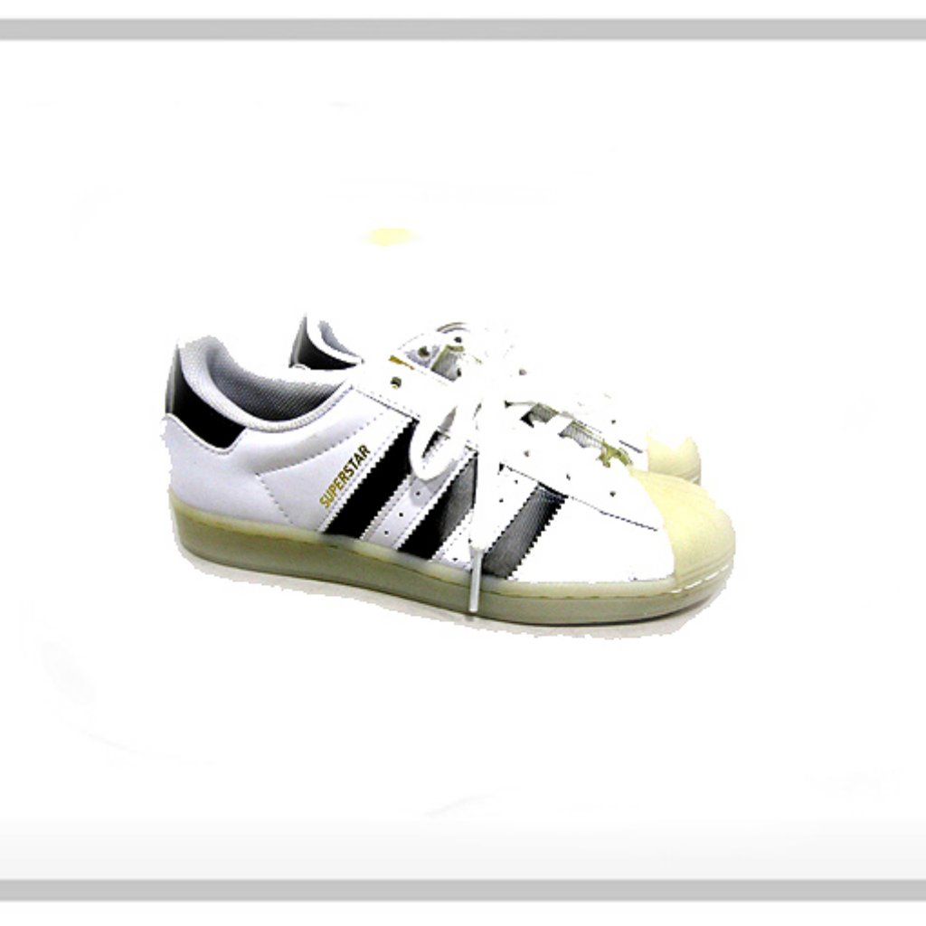 New Rare/Unique Adidas Originals Superstar White W/Black Leather Shoes/Sneakers